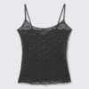 Spitzen-Pyjama-Tanktop – Dunkelgrau Spitzen-Pyjama-Tanktop – Dunkelgrau