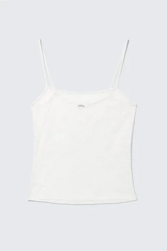 Spitzen-Pyjama-Top – Weiß Spitzen-Pyjama-Top – Weiß