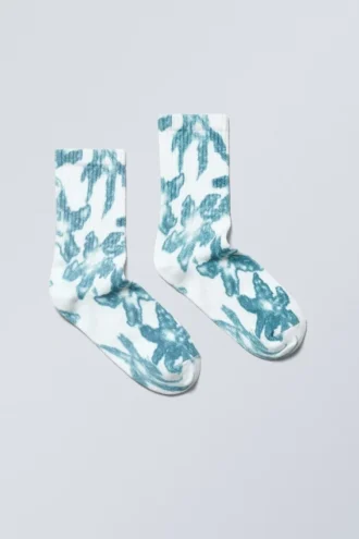 Sport-Socken mit Aufdruck – Blue Flower