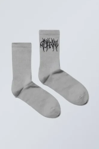 Sport-Socken mit Aufdruck – Dusty Grey Wizard