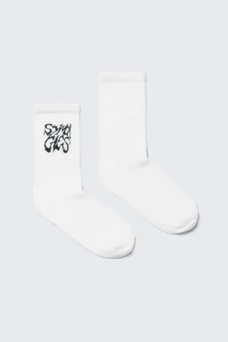 Sport-Socken mit Aufdruck – Weiß – Synergies