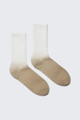 Sport-Socken mit Farbverlauf – Weiß/Beige