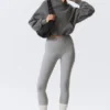 Sportleggings mit hoher Taille – Hellstaubgrau Sportleggings mit hoher Taille – Hellstaubgrau