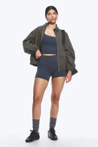 Sportliche Biker-Shorts mit hoher Taille – Dunkelblau Sportliche Biker-Shorts mit hoher Taille – Dunkelblau