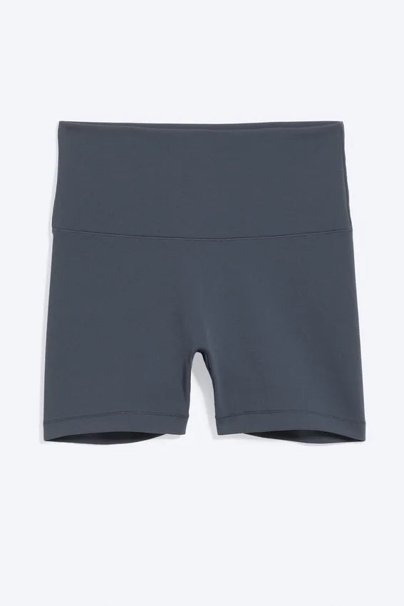Sportliche Biker-Shorts mit hoher Taille – Dunkelblau Sportliche Biker-Shorts mit hoher Taille – Dunkelblau