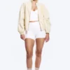 Sportliche Bikershorts mit hoher Taille – Weiß Sportliche Bikershorts mit hoher Taille – Weiß