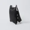 Sportliche Nylon-Umhängetasche mit Paspel – Schwarz Sportliche Nylon-Umhängetasche mit Paspel – Schwarz