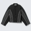 Sportliche, wattierte Colour-Block-Jacke – Schwarz – Colour Block