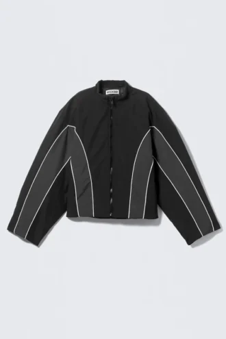 Sportliche, wattierte Colour-Block-Jacke – Schwarz – Colour Block Sportliche, wattierte Colour-Block-Jacke – Schwarz – Colour Block