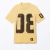 Sportliches Mini-T-Shirt-Kleid – Hellgelb & Braun Sportliches Mini-T-Shirt-Kleid – Hellgelb & Braun