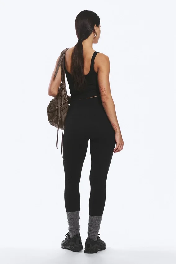 Sporttights mit hoher Taille – Schwarz Sporttights mit hoher Taille – Schwarz