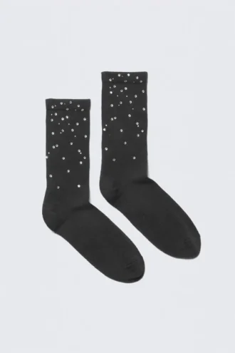 Strass-Socken – Dunkelgrau