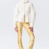 Stretch-Hose mit niedriger Leibhöhe und ausgestelltem Bein – Hellgelb – Blumenmuster Stretch-Hose mit niedriger Leibhöhe und ausgestelltem Bein – Hellgelb – Blumenmuster
