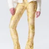 Stretch-Hose mit niedriger Leibhöhe und ausgestelltem Bein – Hellgelb – Blumenmuster Stretch-Hose mit niedriger Leibhöhe und ausgestelltem Bein – Hellgelb – Blumenmuster