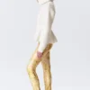Stretch-Hose mit niedriger Leibhöhe und ausgestelltem Bein – Hellgelb – Blumenmuster Stretch-Hose mit niedriger Leibhöhe und ausgestelltem Bein – Hellgelb – Blumenmuster
