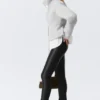 Stretch-Hose mit niedriger Leibhöhe und ausgestelltem Bein – Schwarz Stretch-Hose mit niedriger Leibhöhe und ausgestelltem Bein – Schwarz