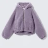 Strick-Kapuzenpullover – Flieder Strick-Kapuzenpullover – Flieder