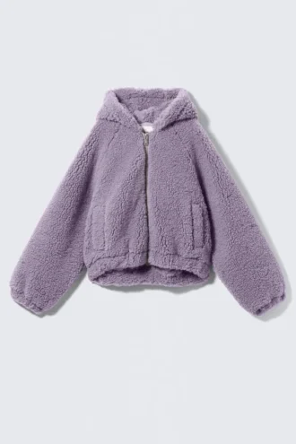 Strick-Kapuzenpullover – Flieder