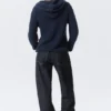 Strick-Kapuzenpullover mit Reißverschluss in Slim Fit – Dunkelblau Strick-Kapuzenpullover mit Reißverschluss in Slim Fit – Dunkelblau