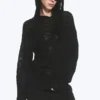 Strick-Kapuzenpullover – Schwarz Strick-Kapuzenpullover – Schwarz