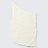 Strick-One-Shoulder-Top – Dusty White