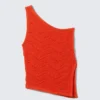 Strick-One-Shoulder-Top – Leuchtendes Rot Strick-One-Shoulder-Top – Leuchtendes Rot