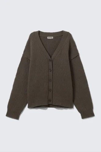 Strickjacke aus Baumwolle – Dunkelgrau