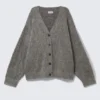 Strickjacke aus Mohair-Mischung – Dunkelgrau Strickjacke aus Mohair-Mischung – Dunkelgrau