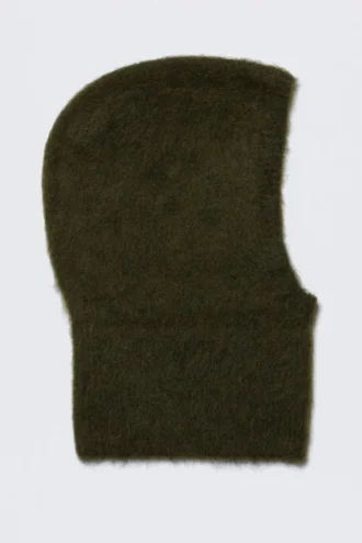 Strickmütze aus Mohairmischung – Dunkelgrün