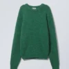Strickpullover aus Wollmischung – Dunkelgrün