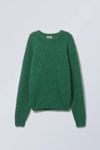 Strickpullover aus Wollmischung – Dunkelgrün
