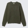 Strickpullover aus Wollmischung – Dunkelgrün Strickpullover aus Wollmischung – Dunkelgrün