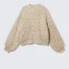 Strickpullover mit strukturiertem Schlingenmuster – Beige Strickpullover mit strukturiertem Schlingenmuster – Beige