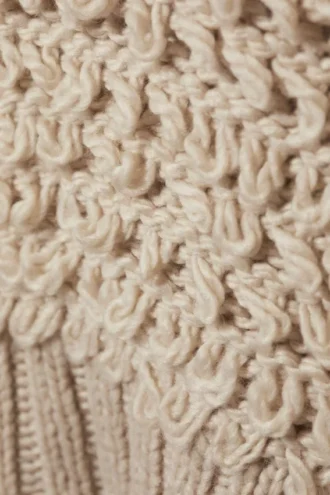 Strickpullover mit strukturiertem Schlingenmuster – Beige