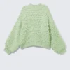 Strickpullover mit strukturiertem Schlingenmuster – Hellgrün Strickpullover mit strukturiertem Schlingenmuster – Hellgrün