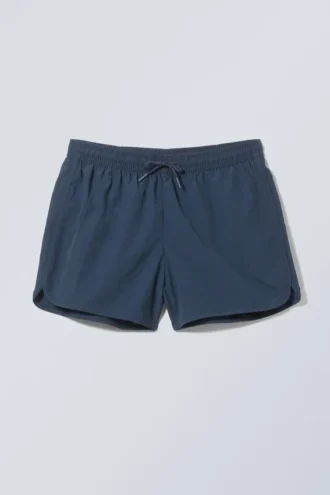 Strukturierte Badeshorts in mittlerer Länge – Dunkelblau