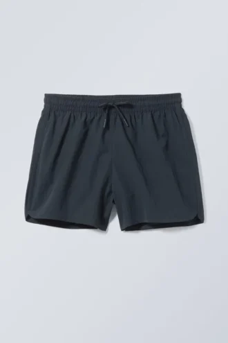 Strukturierte Badeshorts in mittlerer Länge – Dunkelblau