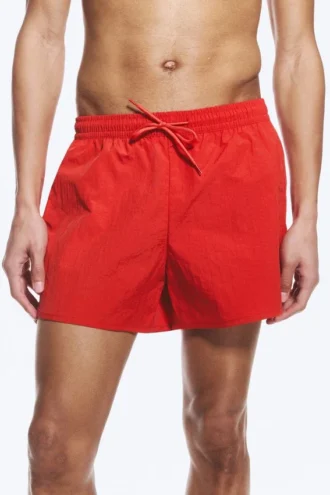 Strukturierte, oberschenkellange Badeshorts – Rot Strukturierte, oberschenkellange Badeshorts – Rot