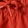 Strukturierte, oberschenkellange Badeshorts – Rot