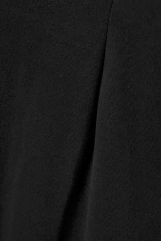 Strukturiertes Mini-T-Shirt-Kleid – Schwarz