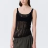 Strukturiertes Strick-Tanktop – Schwarz Strukturiertes Strick-Tanktop – Schwarz