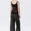 Strukturiertes Strick-Tanktop – Schwarz Strukturiertes Strick-Tanktop – Schwarz