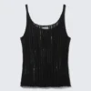 Strukturiertes Strick-Tanktop – Schwarz Strukturiertes Strick-Tanktop – Schwarz
