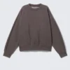 Sweatshirt in lockerer Passform – gewaschen, dunkelbraun Sweatshirt in lockerer Passform – gewaschen, dunkelbraun