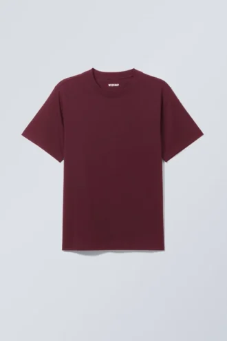 T-Shirt in klassischer Passform – Dunkelrot