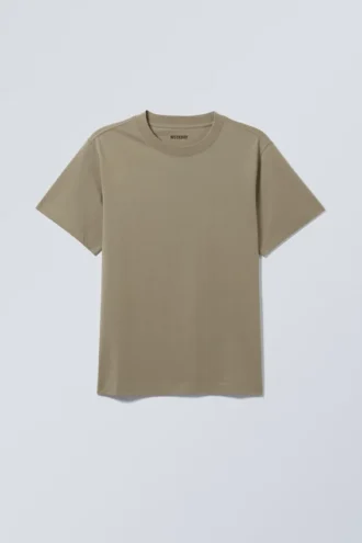 T-Shirt in klassischer Passform – Khaki-Grün