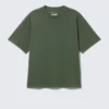 T-Shirt in lockerer Passform – gewaschen, dunkelgrün T-Shirt in lockerer Passform – gewaschen, dunkelgrün