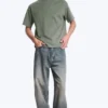T-Shirt in lockerer Passform – Hellstaubiges Khaki-Grün T-Shirt in lockerer Passform – Hellstaubiges Khaki-Grün
