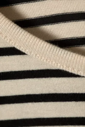 T-Shirt mit geraden Ärmeln – gestreift, schwarz
