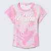T-Shirt mit Kontrastnähten – Pink Stardust T-Shirt mit Kontrastnähten – Pink Stardust